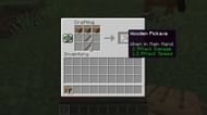 The crafting recipe for a wooden pickaxe in Minecraft (Image via Minecraft)